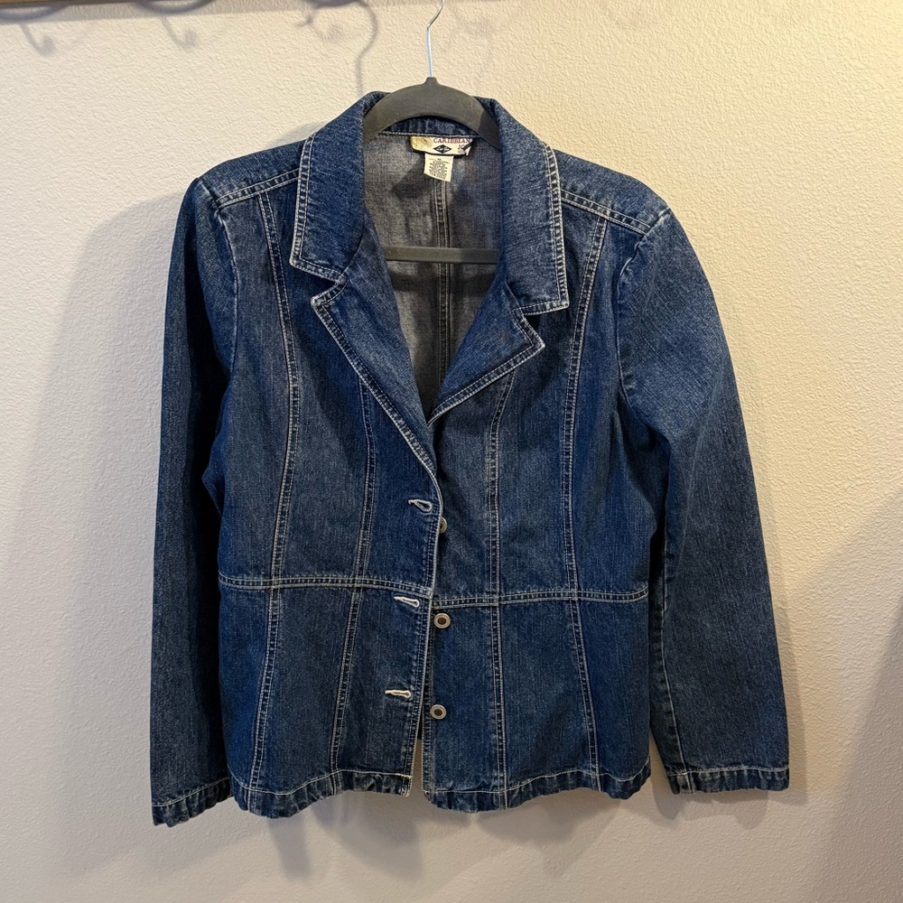 VINTAGE Caribbean Joe Denim Blazer